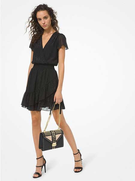 Túi đeo vai & đeo chéo da màu đen chần bông Michael Kors Whitney