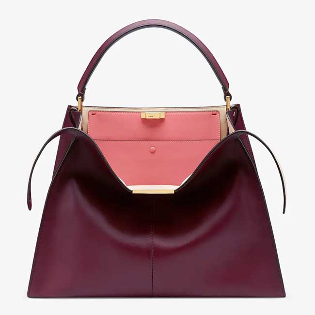 Túi Fendi Peekaboo X-lite Burgundy leather bag
