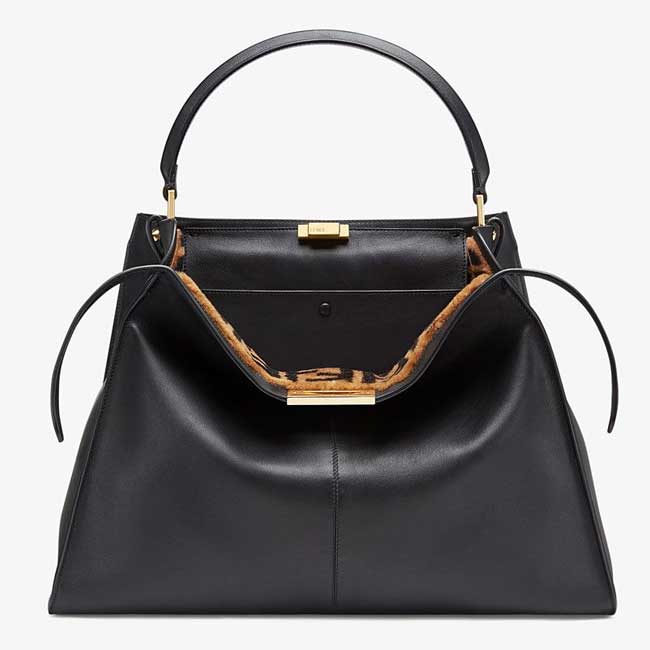 Túi Fendi Peekaboo X-lite Black leather bag
