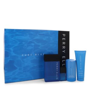 Nước hoa Bộ quà tặng Perry Ellis Pure Blue gồm có: 100 ml (3.4 oz) Eau De Toilette (EDT) Spray + 3 oz (90 ml) Gel tắm + 2.75 oz Thanh khử mùi + 0