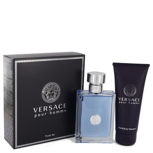 Nước hoa Bộ quà tặng Versace Pour Homme gồm có: 100 ml (3.4 oz) Eau De Toilette (EDT) Spray + 100 ml (3.4 oz) Gel tắm chính hãng sale giảm giá